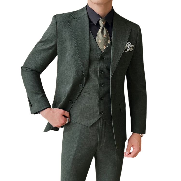 terno masculino slim fit texturizado, terno 3 peças masculino, terno masculino com colete, terno social masculino completo, terno masculino mescla
