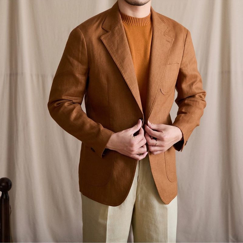 blazer masculino linho, blazer casual masculino, blazer linho puro, blazer masculino verão, blazer desestruturado masculino, blazer masculino leve, blazer social casual, blazer masculino respirável