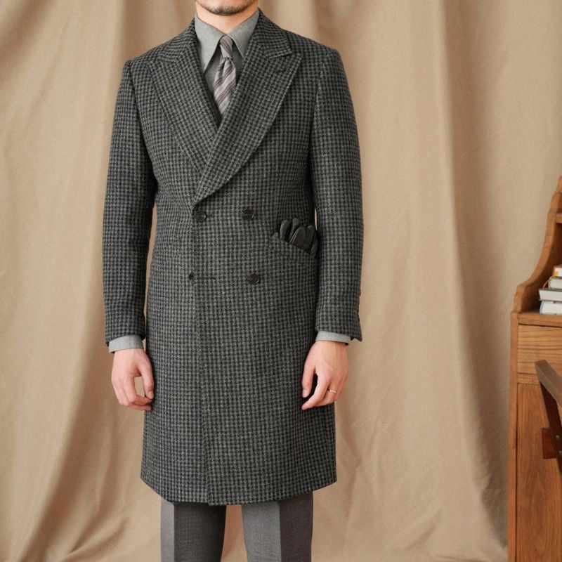 sobretudo transpassado masculino,
sobretudo masculino lã, sobretudo masculino estilo retro, casaco masculino inverno premium, casaco longo masculino xadrez