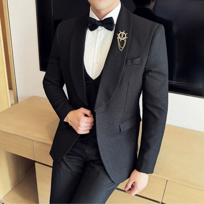 Terno Masculino Slim Inglês Lapela Shawl Maximus
