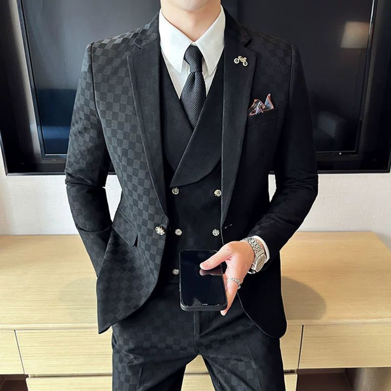 Terno Masculino Slim Quadriculado Maximus
