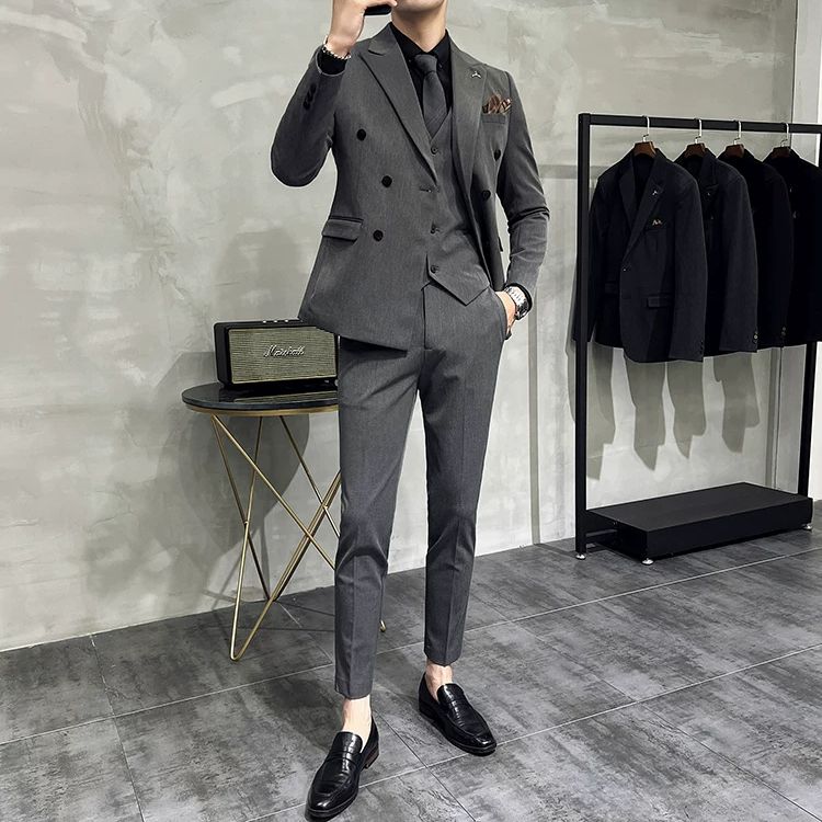 Terno Masculino Slim Transpassado Texturizado Maximus