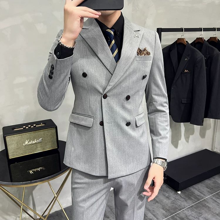 Terno Masculino Slim Transpassado Texturizado Maximus