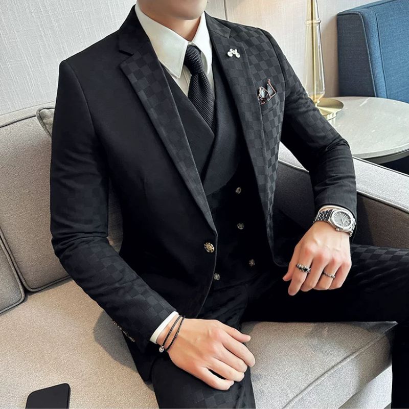 Terno Masculino Slim Quadriculado Maximus