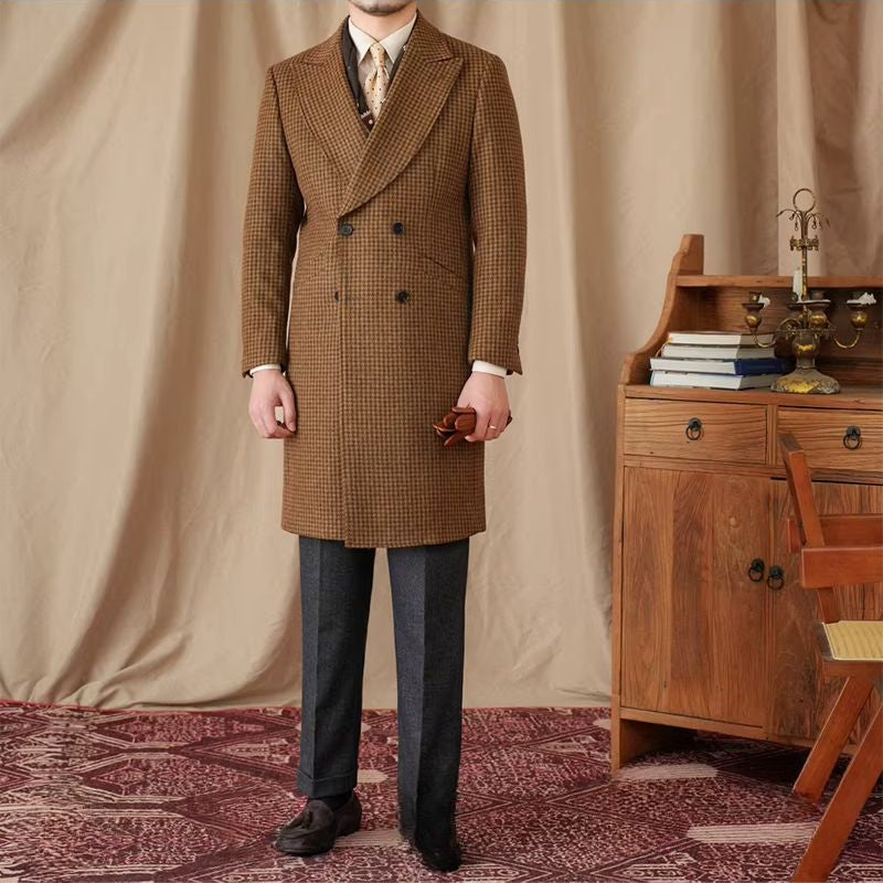 Sobretudo Masculino Xadrez Transpassado Retro Milano Maximus