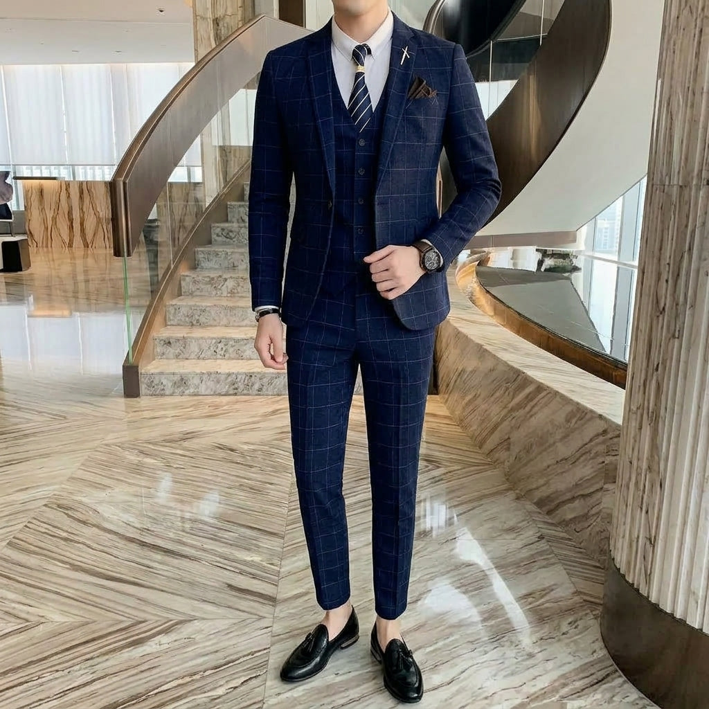 Terno Masculino Slim Xadrez Maximus