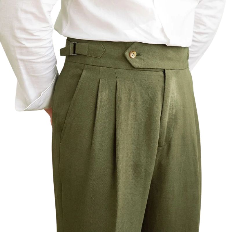 Calça Alfaiataria de Algodão e Linho Slim Toscana Maximus