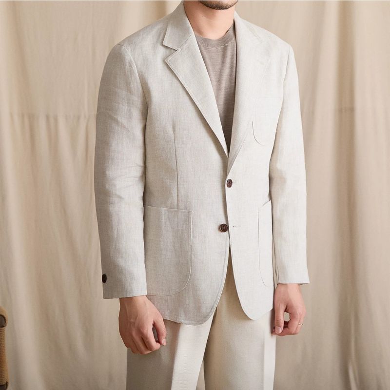 blazer masculino linho, blazer casual masculino, blazer linho puro, blazer masculino verão, blazer desestruturado masculino, blazer masculino leve, blazer social casual, blazer masculino respirável
