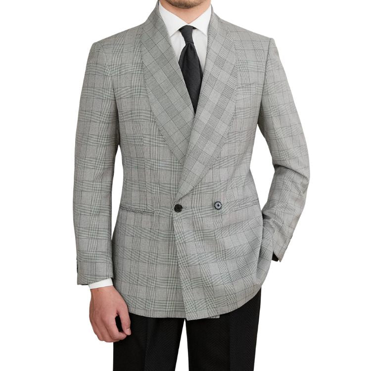 Blazer Masculino Slim Transpassado Shawl Príncipe de Gales Maximus