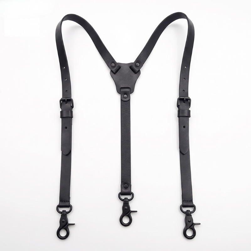 Suspensório Masculino Couro Ajustável Maximus