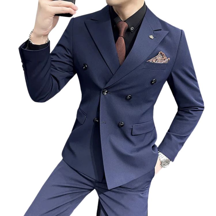 Terno Masculino Slim Transpassado Texturizado Maximus