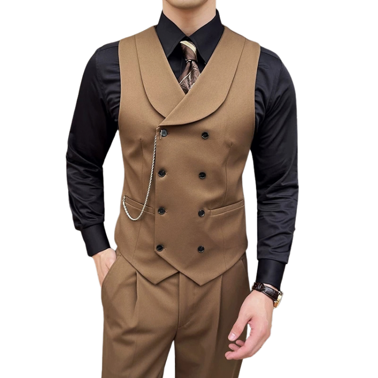 Conjunto Masculino Colete Shawl Transpassado e Calça Maximus
