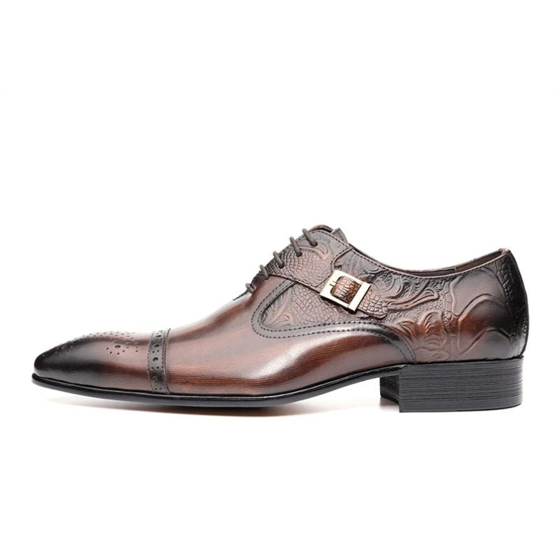Sapato Social Masculino Oxford Fivela Gravado Maximus