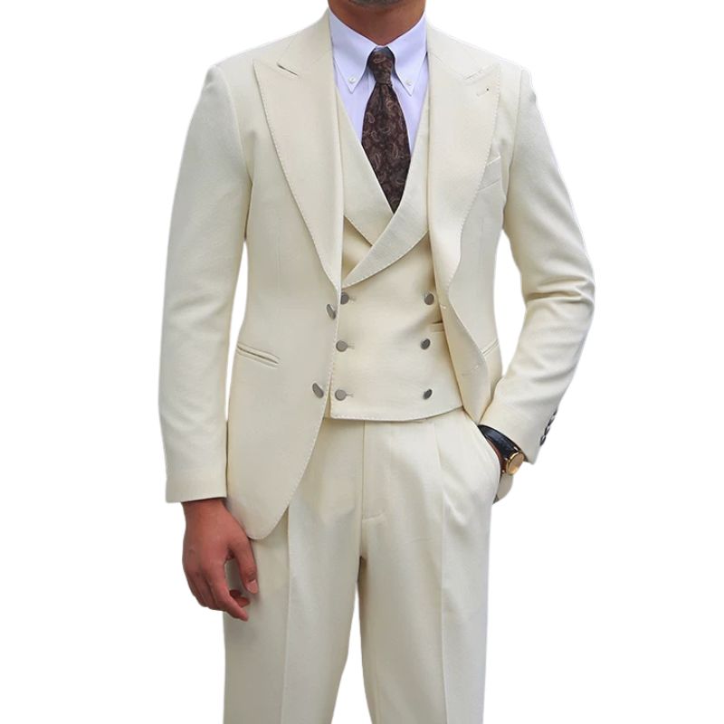 Terno Masculino Texturizado Colete Transpassado Maximus