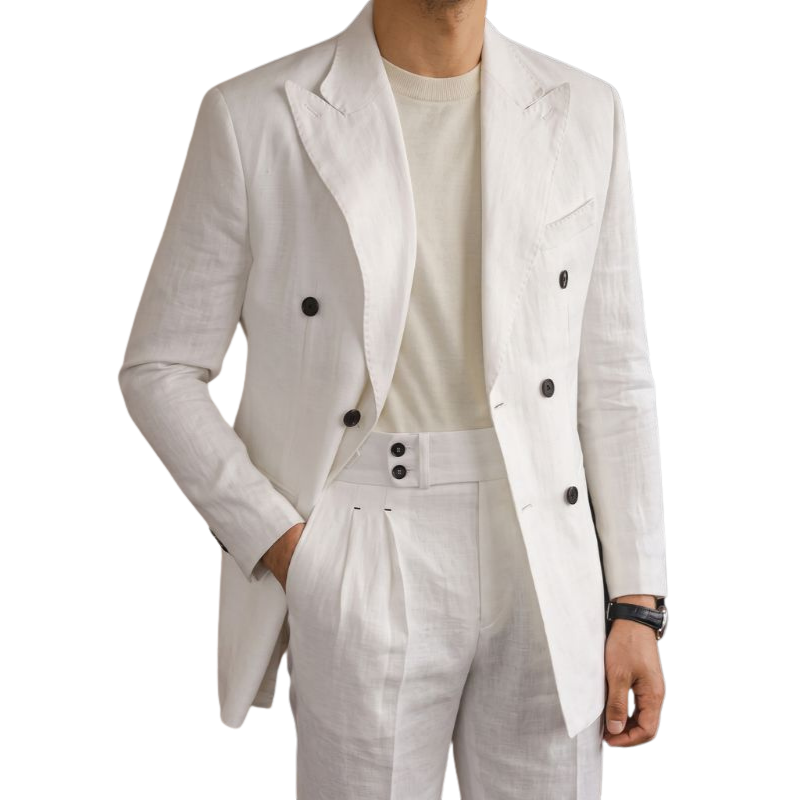 Costume Masculino Slim Transpassado Linho Maximus