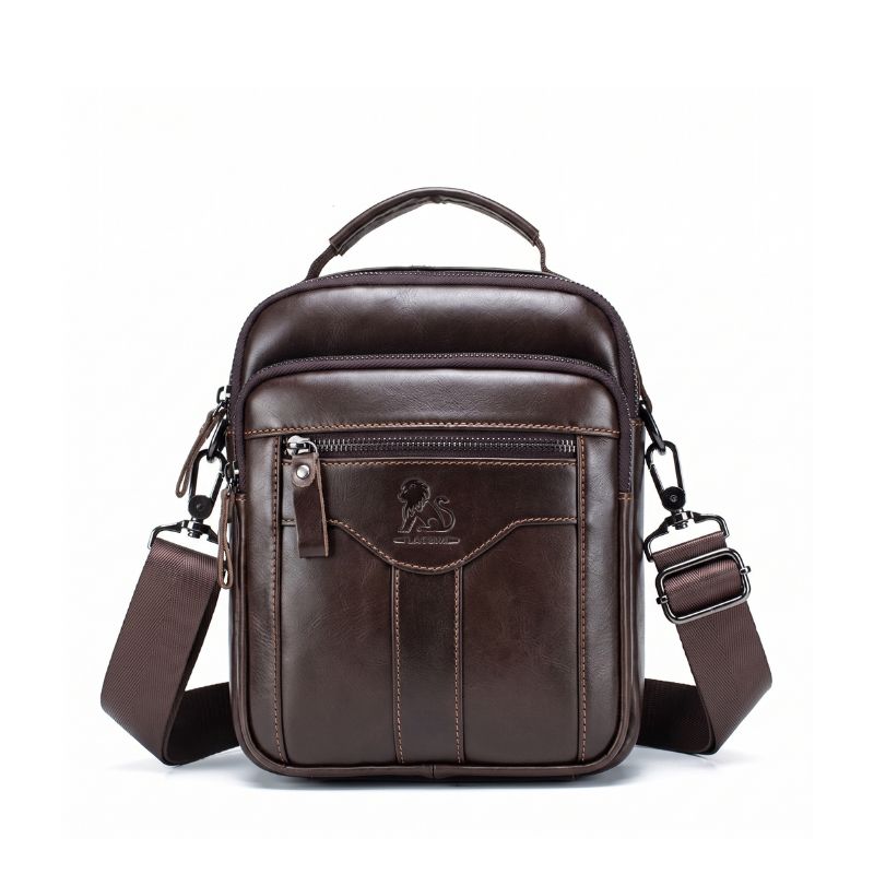 Bolsa Masculina Couro Costurada Maximus