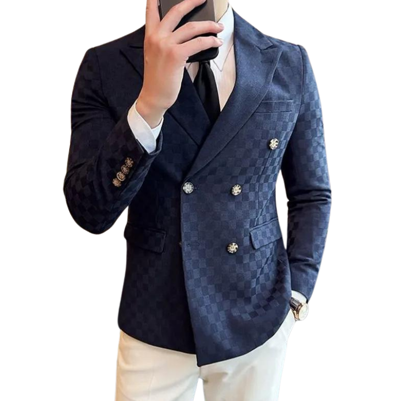 Blazer Masculino Transpassado, Blazer Masculino Quadriculado, Blazer Transpassado Quadriculado