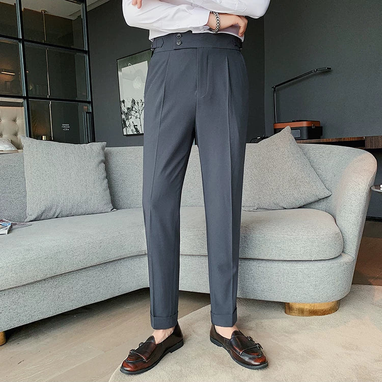 Calça Alfaiataria Masculina Reta Botão Duplo Maximus