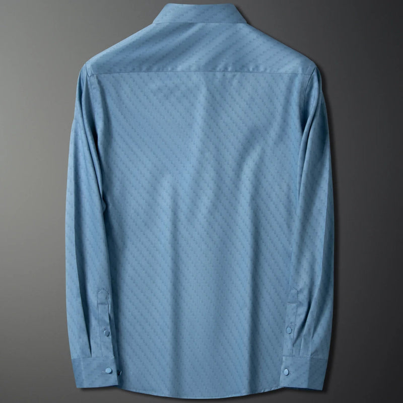 camisa social masculina texturizada, camisa losango masculina, camisa gola italiana masculina, camisa social azul masculina, camisa manga longa masculina, camisa formal masculina, camisa alfaiataria masculina, Mr. Maximus, moda masculina social