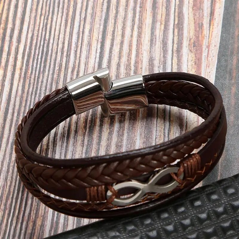 Pulseira Masculina de Couro 