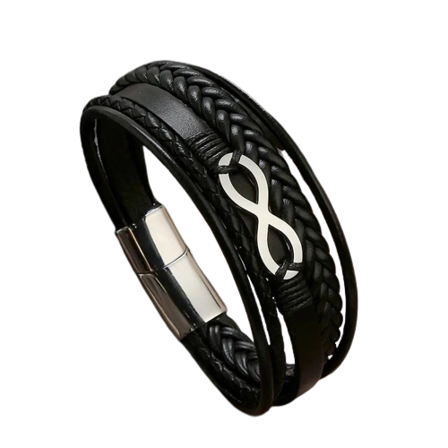 Pulseira Masculina de Couro 