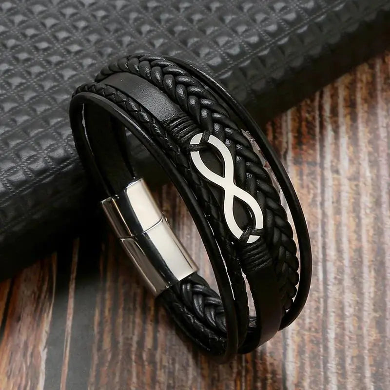 Pulseira Masculina de Couro 