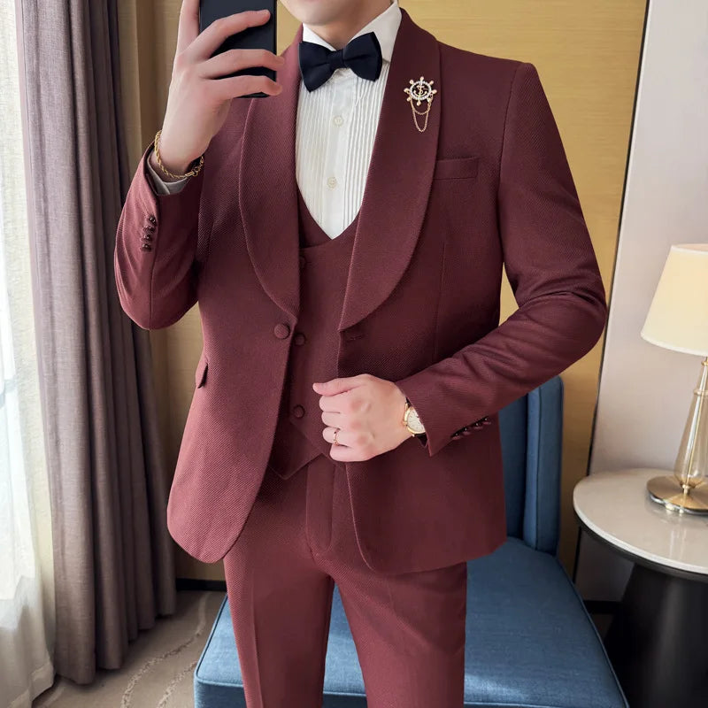 Terno Masculino Slim Inglês Lapela Shawl Maximus