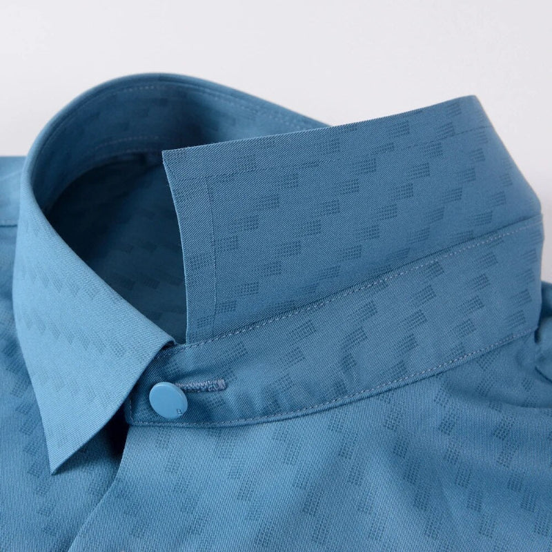 camisa social masculina texturizada, camisa losango masculina, camisa gola italiana masculina, camisa social azul masculina, camisa manga longa masculina, camisa formal masculina, camisa alfaiataria masculina, Mr. Maximus, moda masculina social