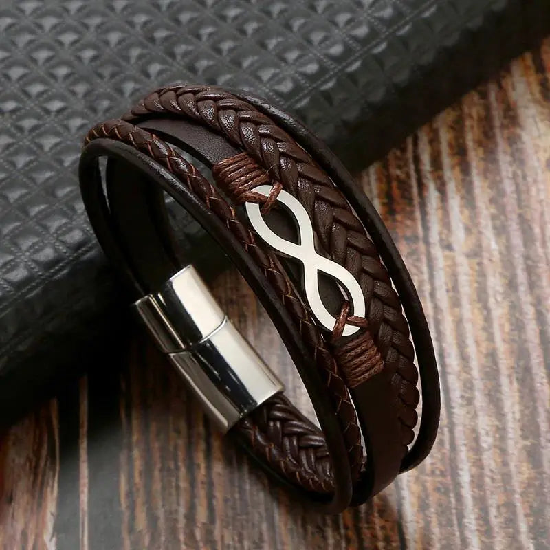 Pulseira Masculina de Couro 