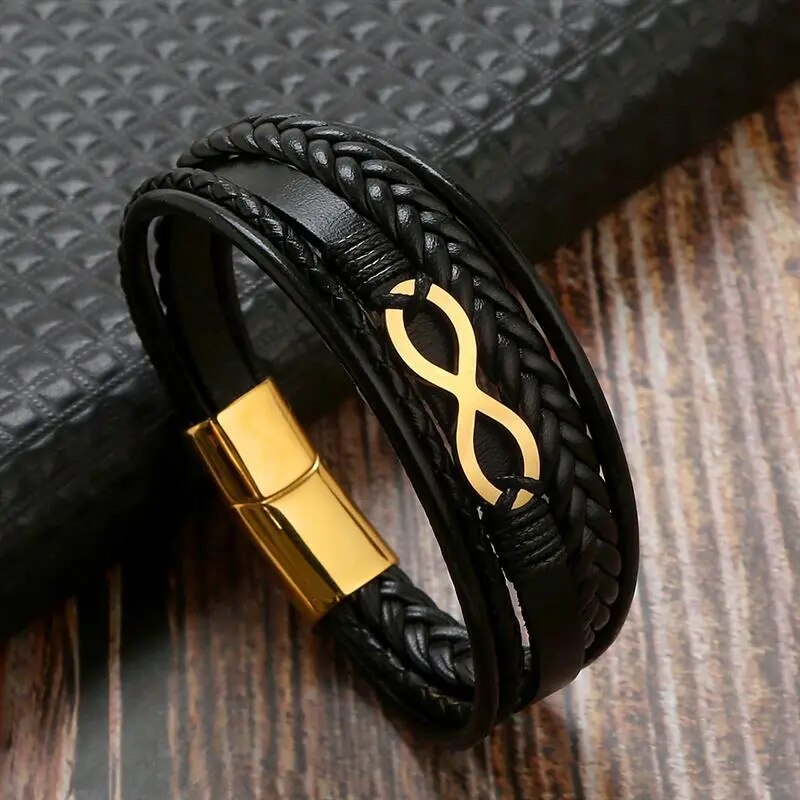 Pulseira Masculina de Couro 