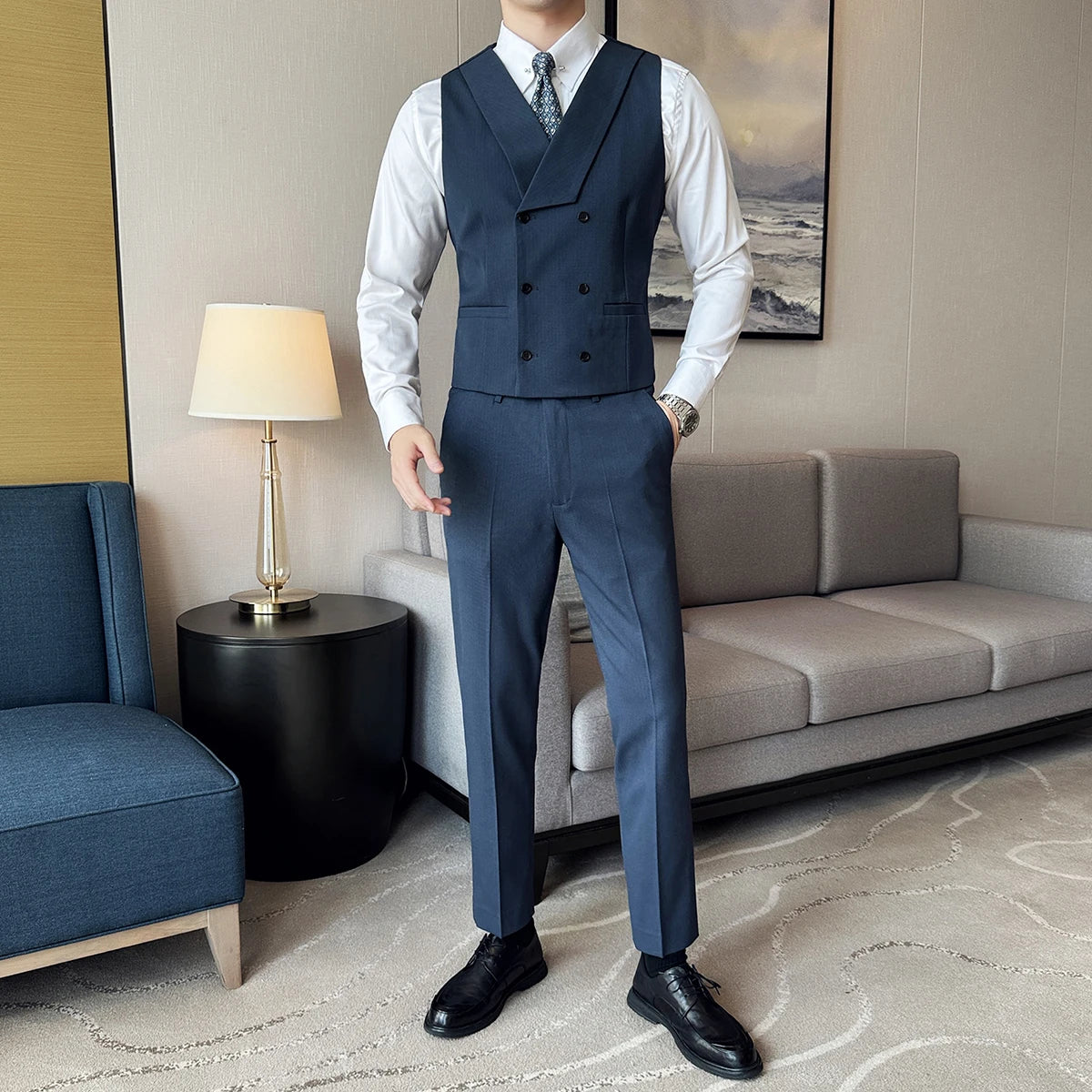 Conjunto Social Masculino Transpassado Royal Maximus