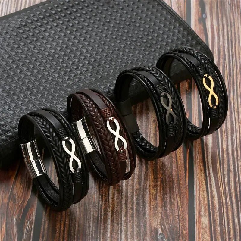 Pulseira Masculina de Couro 