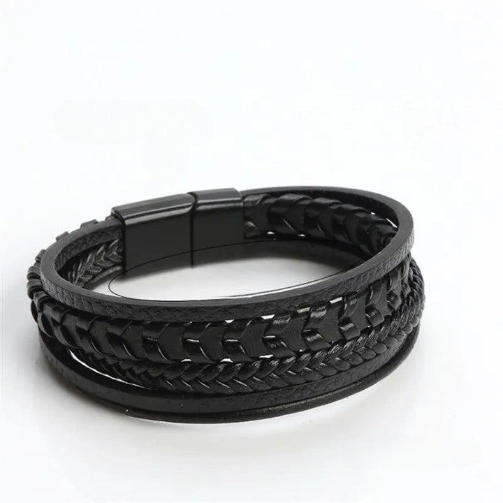 Pulseira Masculina de Couro 