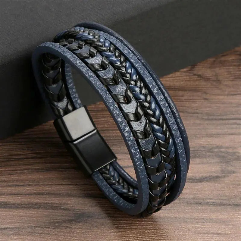 Pulseira Masculina de Couro 